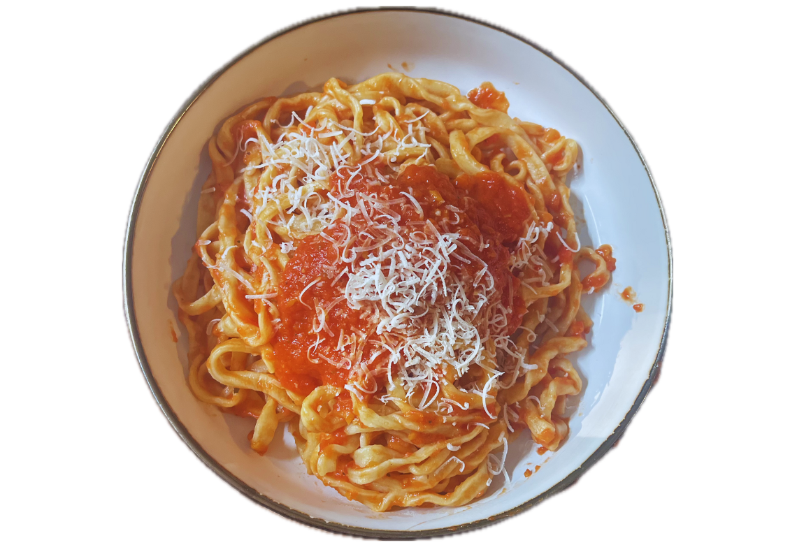 a Plate of Fresh Sourdough Pasta